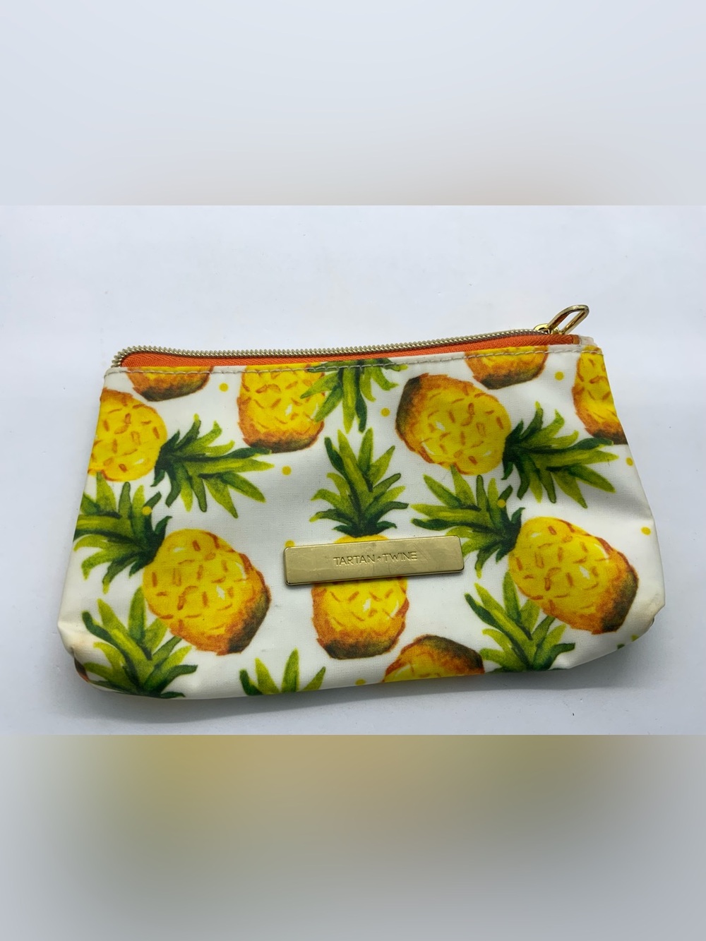 TARTAN TWINE Pineapple Print Cosmetic Pouch - Yellow.